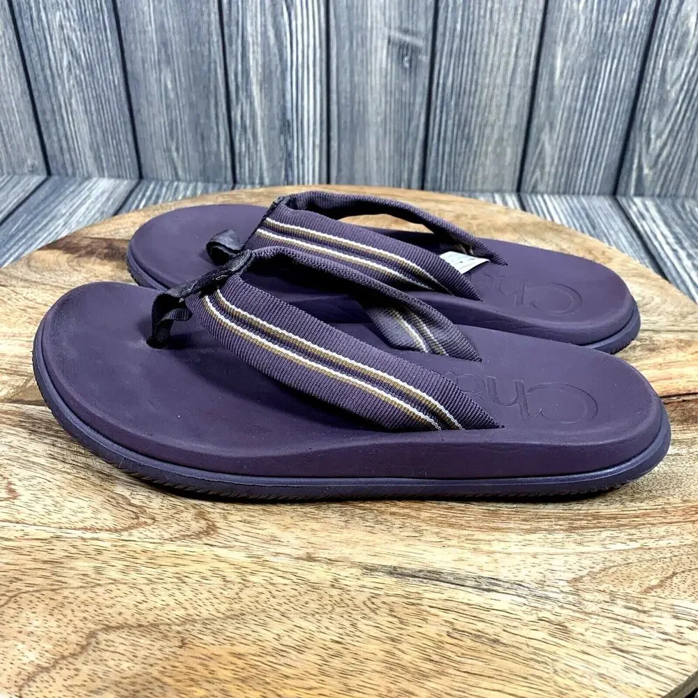 Chaco Classic Canvas Strap Beach Summer Flip Flops Sandals Women 7‎ Purple Gray